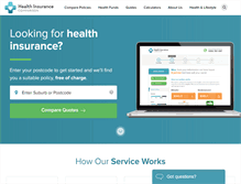 Tablet Screenshot of healthinsurancecomparison.com.au